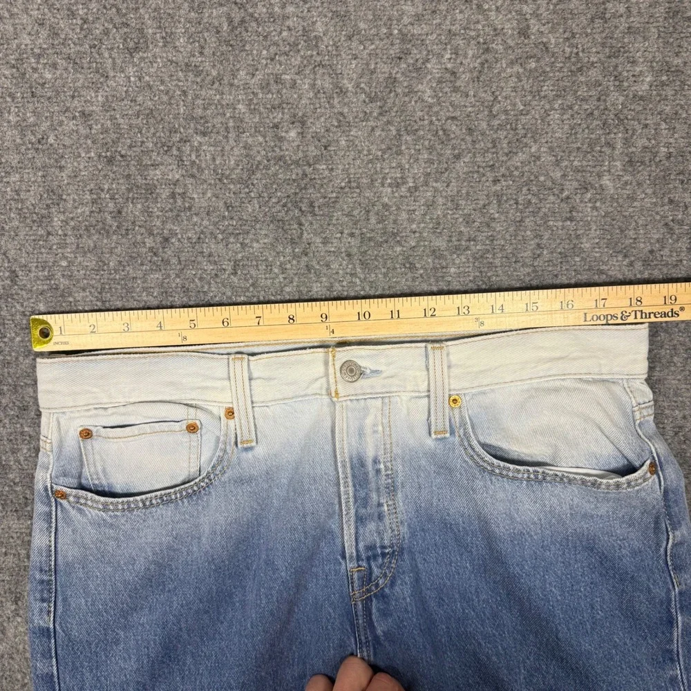 Levi's Wedgie Straight Jeans Men's 38x28 Blue Ombre Dip Dye Cotton Denim